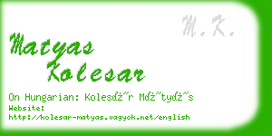 matyas kolesar business card